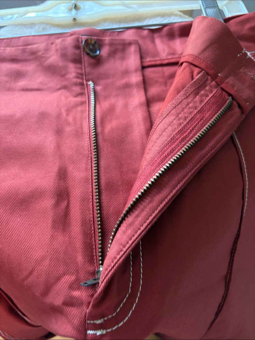 Banana Republic Factort Brick Red Wide Leg Pants Size 12 Tall - Picture 8 of 11